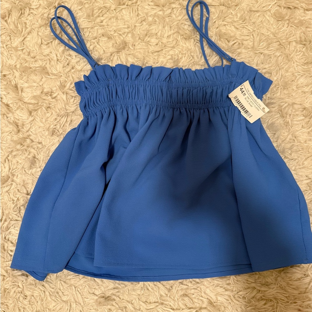 Impeccable Pig Blue babydoll top (NEVER WORN TAG STILL ATTACHED)